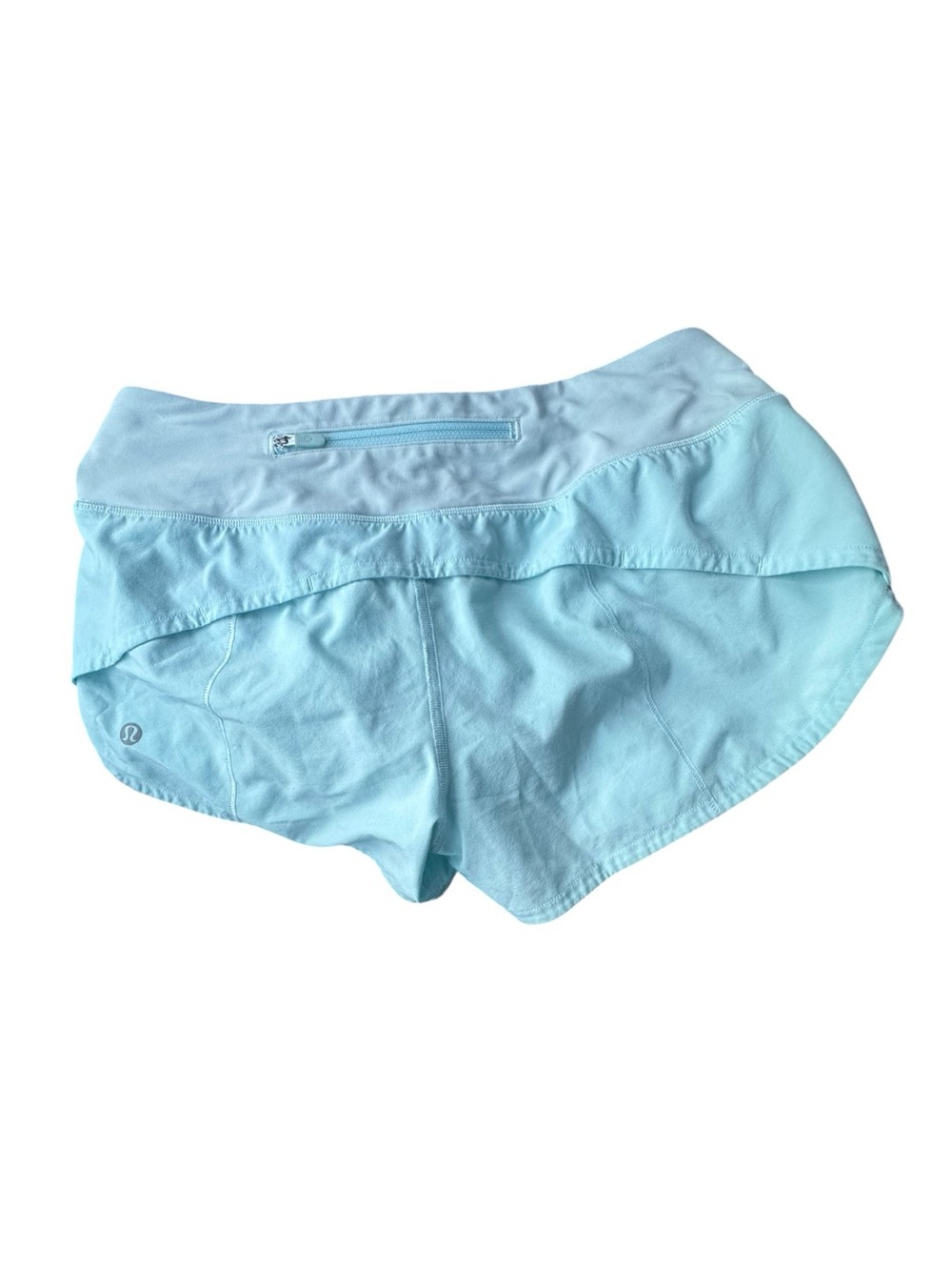 Lululemon Speed Up Low-Rise Lined Short 2.5" Cyan Blue Size 4 EUC - Picture 8 of 9